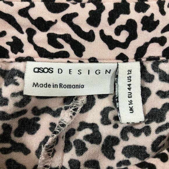 ASOS Design Top Women’s 16 Pink Animal Print Oversized Tunic Dolman Sleeve - Picture 5 of 7